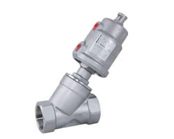 螺纹气动角座阀(不锈钢头) 螺纹气动角座阀(不锈钢头)