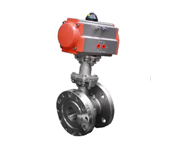 气动斜杆式放料球阀